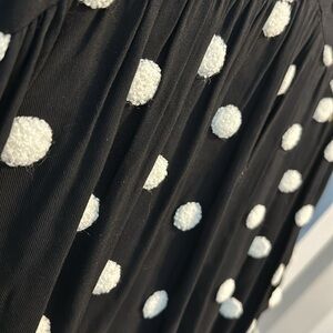 2️⃣ for $20 ZARA M 3D Pompom Polka Dots Black & White V Neck Long Sleeves Dress